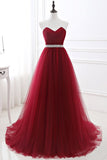 Burgundy Sweetheart Long Evening Dress BM bride