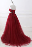 Burgundy Sweetheart Long Evening Dress BM bride