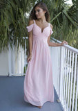 Floor-Length Chiffon Bridesmaid Dress, A-Line/Princess Cut, Sweetheart Neck, Sleeveless, With Pleats BM bride