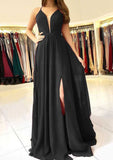 Floor-Length Chiffon Prom Dress, A-Line/Princess Cut, Scalloped Neck, Sleeveless, With Split BM bride