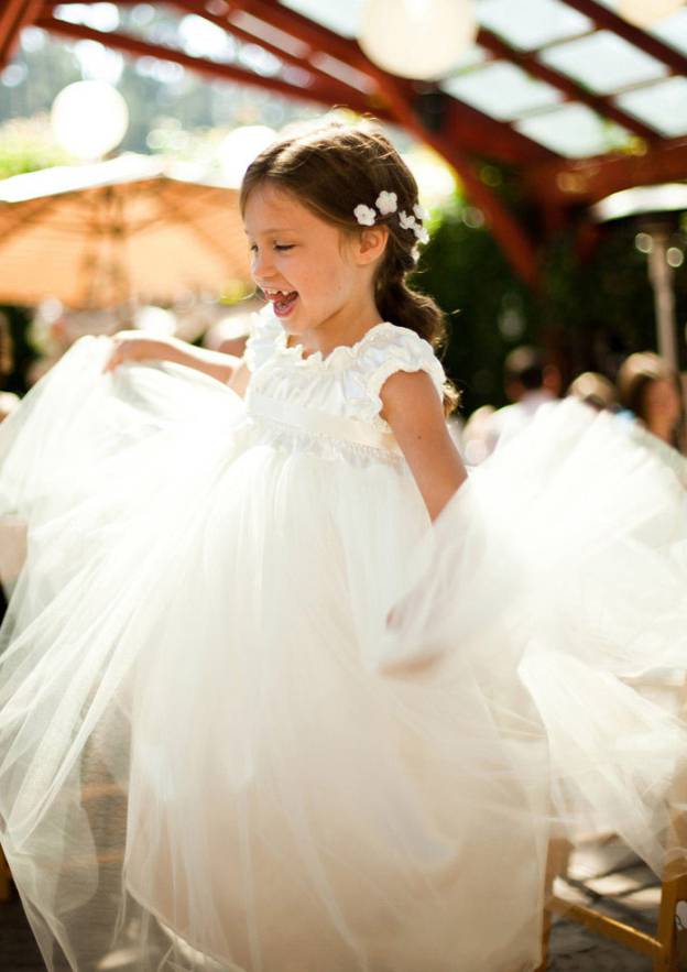 Lovely Tulle Bateau Neck Ankle-Length A-line Flower Girl Dress with Bandage