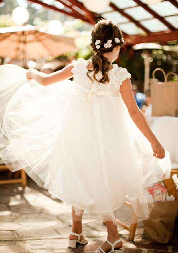 Lovely Tulle Bateau Neck Ankle-Length A-line Flower Girl Dress with Bandage