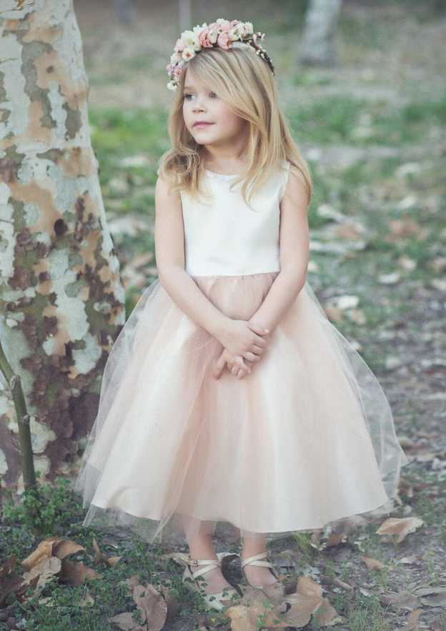 Lovely Tulle Bateau Neck Ankle-Length A-line Flower Girl Dress