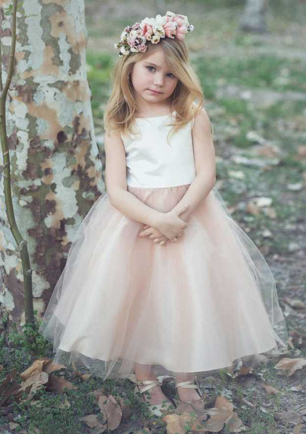 Lovely Tulle Bateau Neck Ankle-Length A-line Flower Girl Dress