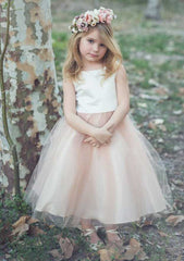 Lovely Tulle Bateau Neck Ankle-Length A-line Flower Girl Dress