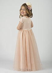 Lovely Tulle Square Neckline Floor-Length A-line Flower Girl Dress with Pleated