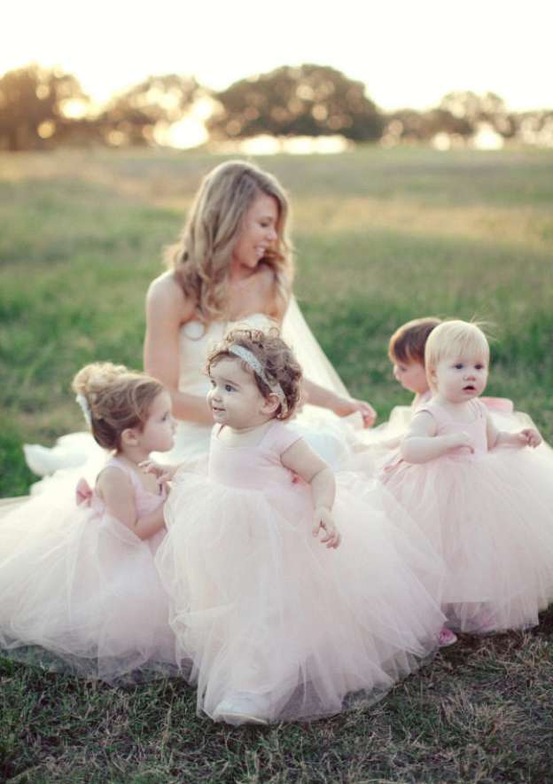 Sweet Tulle Square Neckline Ankle-Length A-line Flower Girl Dress with Bowknot