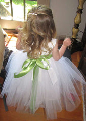 Sweet Tulle Sweetheart Neck Ankle-Length A-line Flower Girl Dress with Waistband