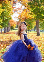 Stunning Tulle One-Shoulder Floor-Length A-line Flower Girl Dress with Sequins