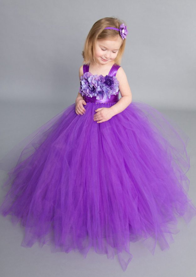 Ankle-Length Satin A-line/Princess Scoop Neck Flower Girl Dress