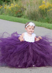 Elegant Sleeveless Square Neckline Tulle A-line Flower Girl Dress with Appliqu¨¦ (Floor-Length)