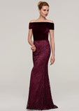 Sweep Train Lace Mother of the Bride Dresses, Sleeveless Off-the-Shoulder Sheath/Column BM bride