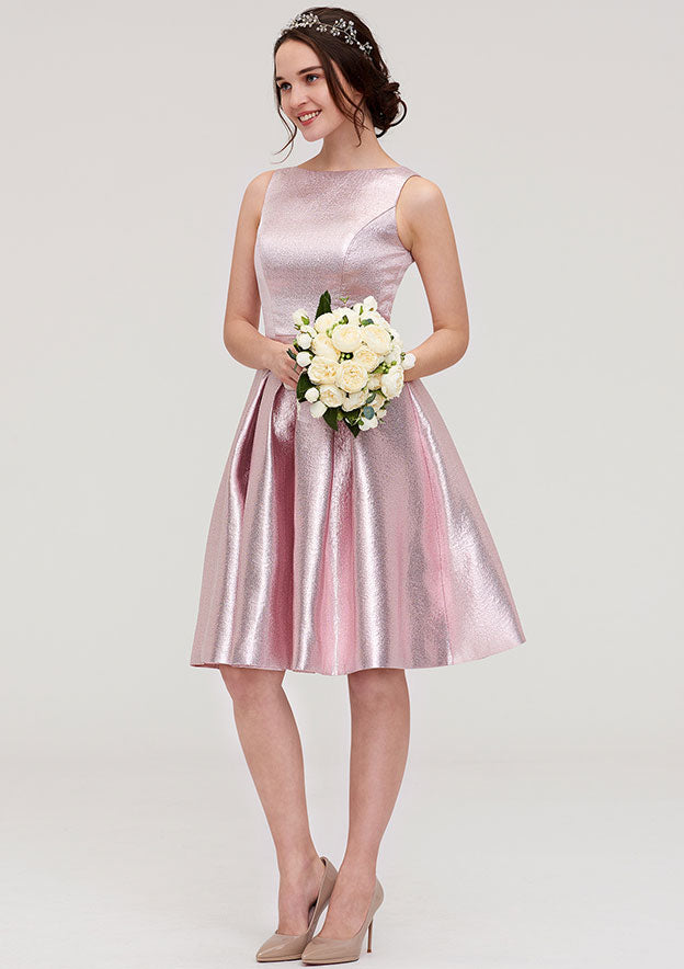 Knee-Length Taffeta Bridesmaid Dress, A-Line/Princess Style, Bateau Neck, Sleeveless, With Ruffles BM bride