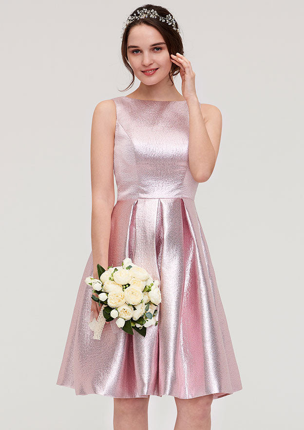 Knee-Length Taffeta Bridesmaid Dress, A-Line/Princess Style, Bateau Neck, Sleeveless, With Ruffles BM bride