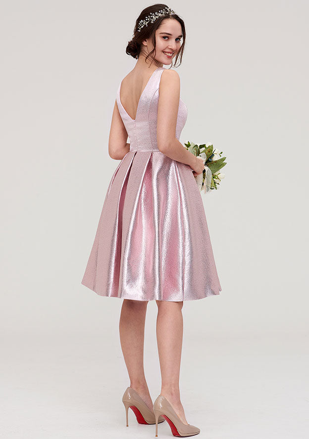 Knee-Length Taffeta Bridesmaid Dress, A-Line/Princess Style, Bateau Neck, Sleeveless, With Ruffles BM bride