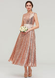 Floor-Length Chiffon Bridesmaid Dress Sexy , A-Line/Princess Style, One-Shoulder, Sleeveless, With Pleats BM bride