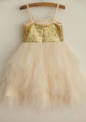 Knee-Length Chiffon Lace Dress with Pleated Elegance - A-line/Princess Scoop Neck Flower Girl Dress