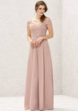 Long/Floor-Length Jersey Bridesmaid Dress, A-Line Cut, Sweetheart Neckline, Short Sleeve, With Pleating BM bride