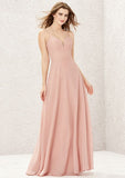 Long/Floor-Length Chiffon Bridesmaid Dress, A-Line Cut, Sweetheart Neckline, Sleeveless BM bride