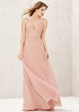 Long/Floor-Length Chiffon Bridesmaid Dress, A-Line Cut, Sweetheart Neckline, Sleeveless BM bride