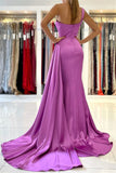 One Shoulder Mermaid Prom Dress with Ruffles BM bride