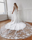 Sleeveless Jewel Lace Appliques Mermaid Wedding Dresses BM bride