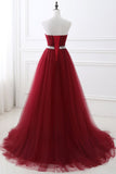 Burgundy Sweetheart Long Evening Dress BM bride