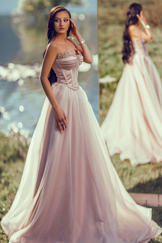 Charming Silver Long Evening Dress Off-the-Shoulder Sleeveless with Applique Tulle Pleats BM bride