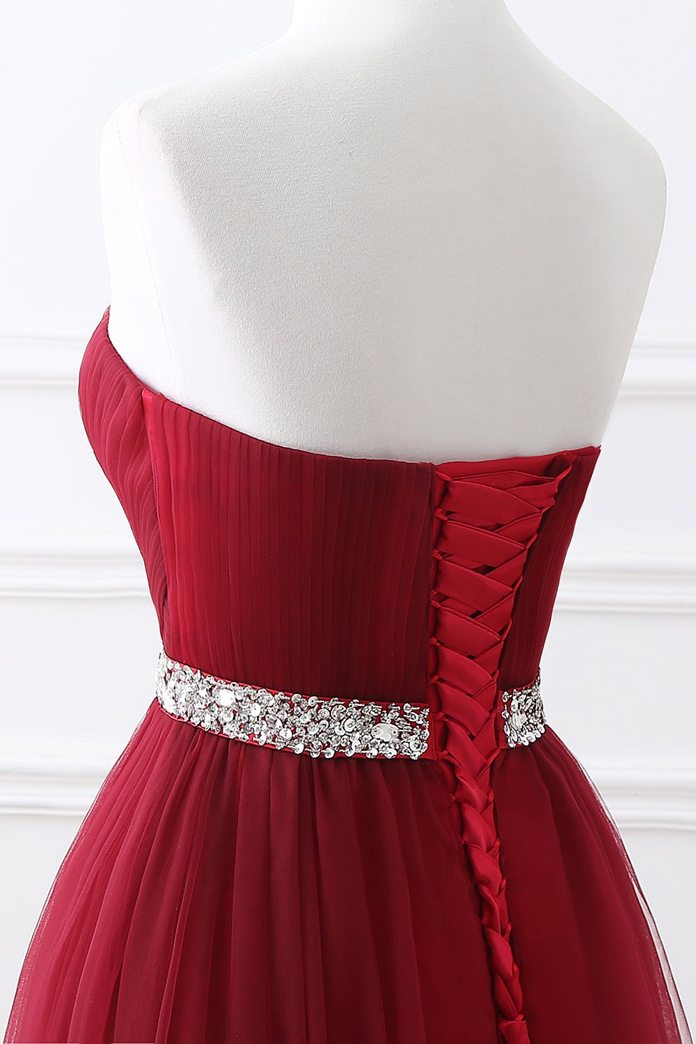 Burgundy Sweetheart Long Evening Dress BM bride