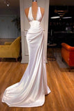 Elegant Halter V-Neck Mermaid Prom Dress BM bride