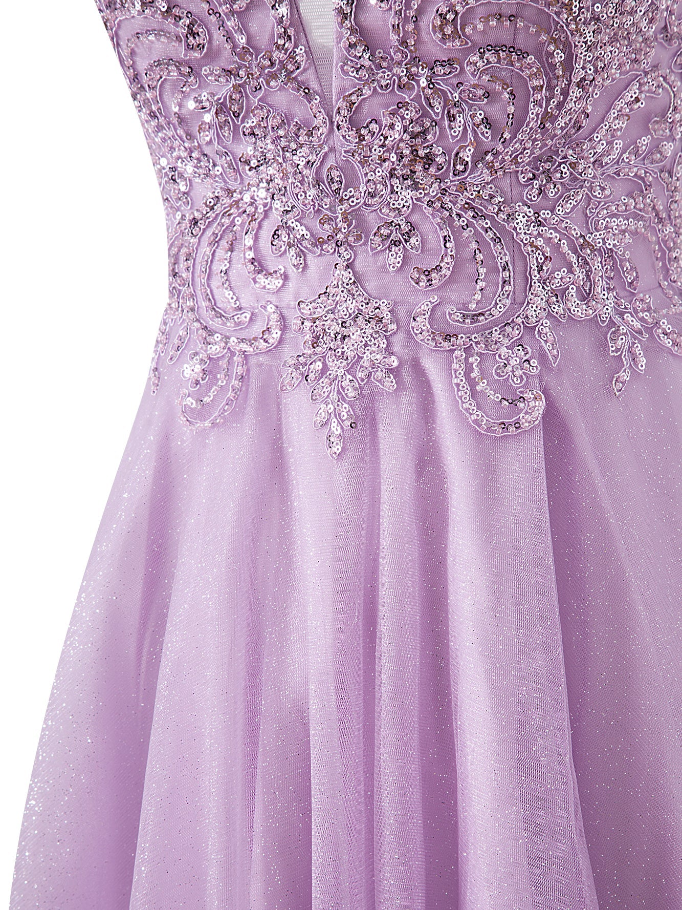 Charming Short Spaghetti Strap Glitter Tulle A-Line Homecoming Dress BM bride