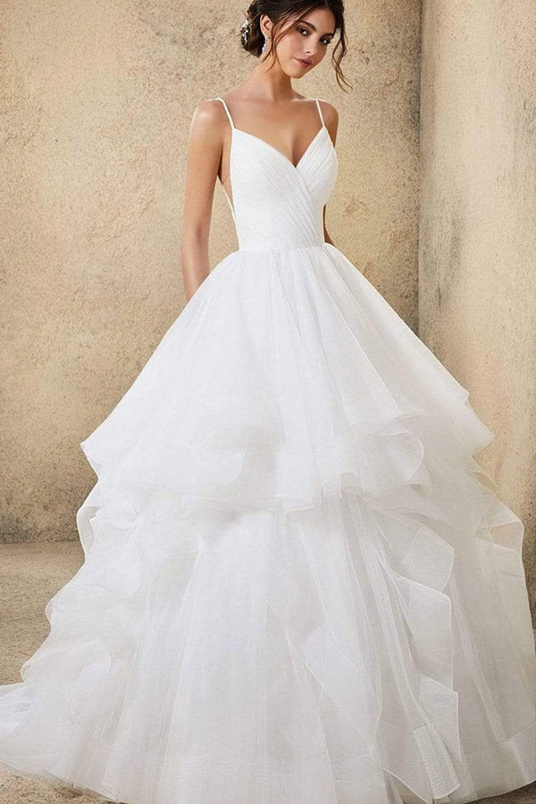 A-line Off-the-shoulder Wedding Dress With Tulle Lace Elegant