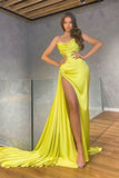 Mermaid Long Pleated Prom Dress with Split BM bride