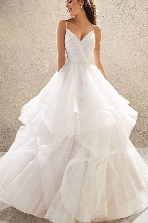 A-line Off-the-shoulder Wedding Dress With Tulle Lace Elegant