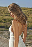 Spaghetti Strap Beach Lace Wedding Dress BM bride