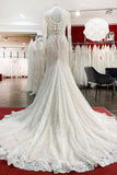 Sweetheart Princess Wedding Dress Long Sleeves With Appliques Lace BM bride