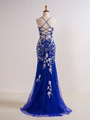 Chic Mermaid Spaghetti Straps Lace Prom Dress for an Elegant Evening Look