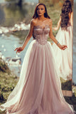 Charming Silver Long Evening Dress Off-the-Shoulder Sleeveless with Applique Tulle Pleats BM bride