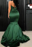 Green Spaghetti-Straps Mermaid Evening Dress BM bride