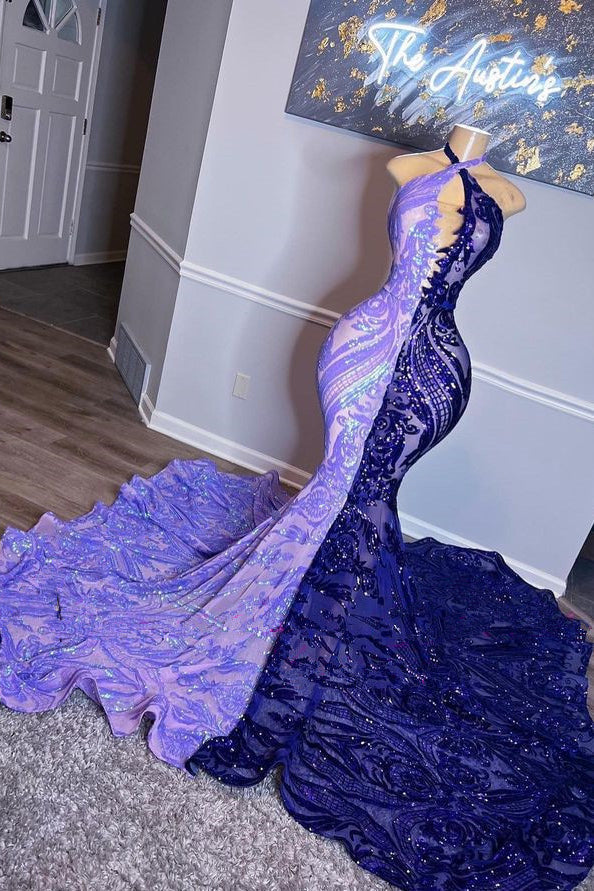 Beautiful Long Mix Colour Sleeveless Mermaid Prom Dress-BMbride.com