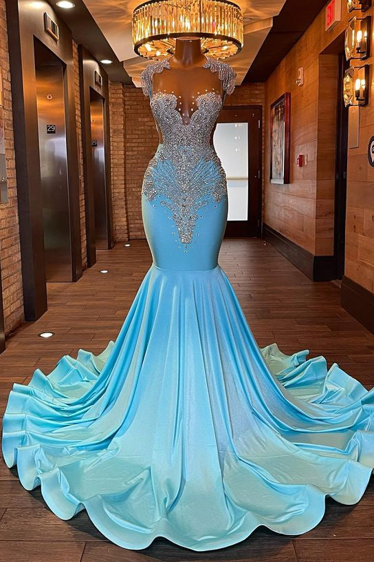 Beautiful Long Sleeveless Mermaid Prom Dress With Beading-BMbride.com