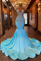 Beautiful Long Sleeveless Mermaid Prom Dress With Beading-BMbride.com