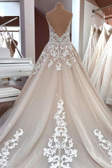 A-Line Sweetheart Princess Wedding Dress With Tulle Lace