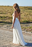 Spaghetti Strap Beach Lace Wedding Dress BM bride