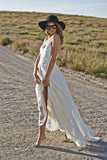 Spaghetti Strap Beach Lace Wedding Dress BM bride