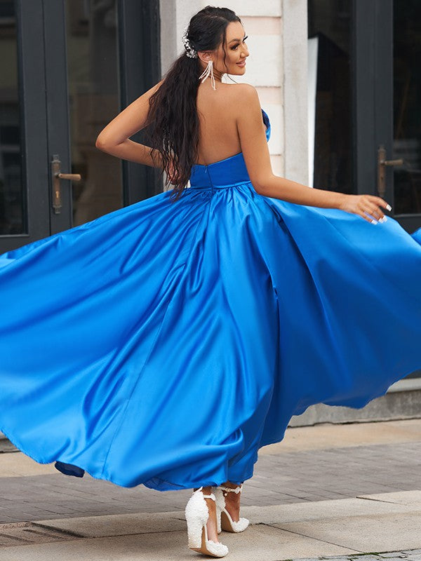 Royal Blue V-Neck Long Evening Dress BM bride