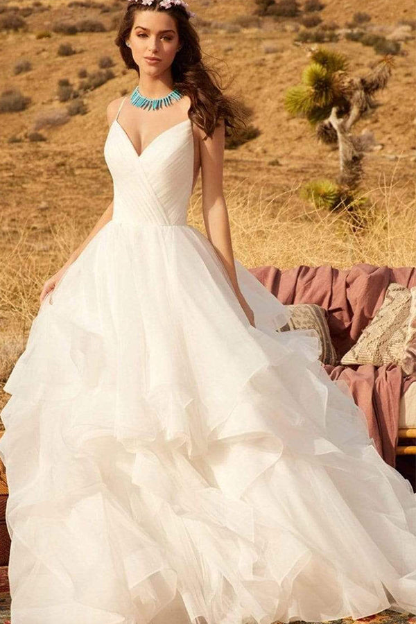 A-line Off-the-shoulder Wedding Dress With Tulle Lace Elegant