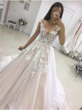 Long Sleeve Ruffles Ball Gown Wedding Dress With Lace Appliques BM bride