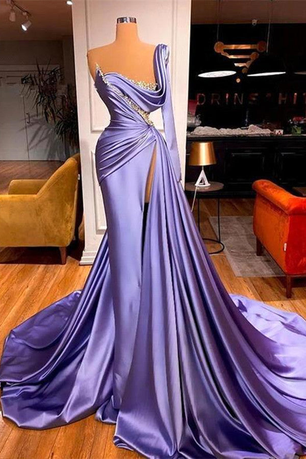 Luxury Mermaid Split Evening Dresses Beading Prom dresses-BMbride.com