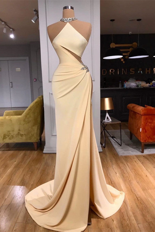 Simple Elegant Sleeveless Long Evening Dress-BMbride.com